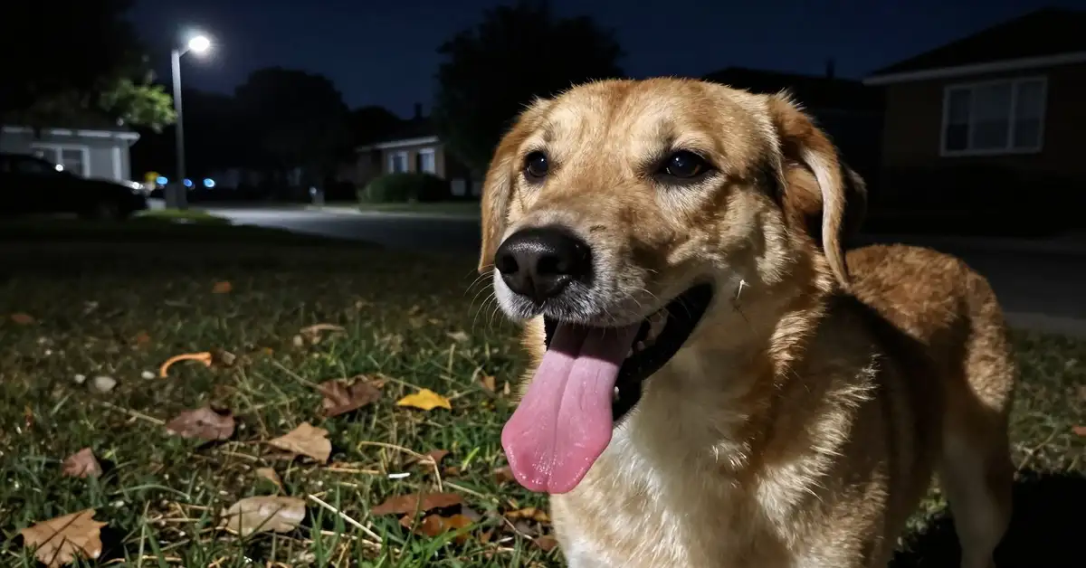 Dog Panting at Night