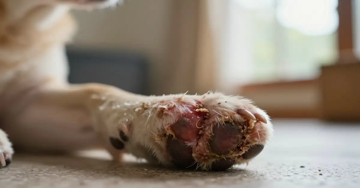 dog yeast infection paw