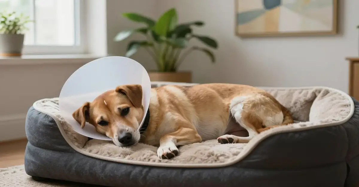 spayed dog healing